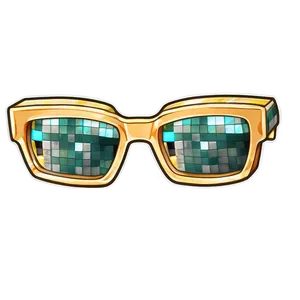 Gold Ore Minecraft Glasses Png Bix36 PNG Image