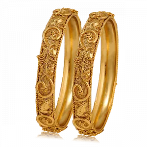 Gold Ornate Bangles Design PNG Image