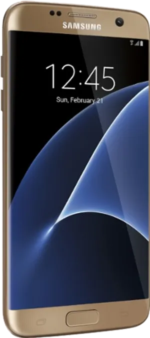 Gold Samsung Smartphone Display PNG Image