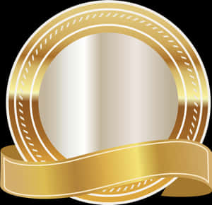 Gold Seal Blank Ribbon Banner PNG image with transparent background