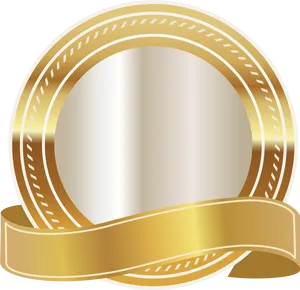 Gold Seal Blank Ribbon Banner PNG Image