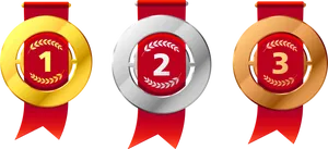 Gold Silver Bronze Award Medals PNG Image