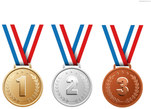 Gold Silver Bronze Medals PNG image with transparent background