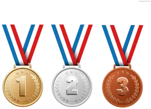 Gold Silver Bronze Medals PNG Image