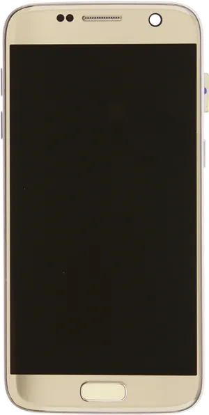 Gold Smartphone Front View Blank Screen PNG Image