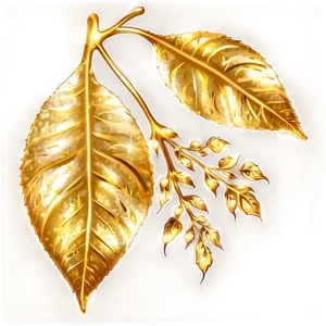 Gold Sparkle Leaves Png 06122024 PNG Image