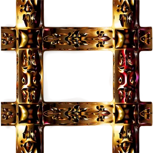 Gold Square With Ornaments Png Bbs PNG Image