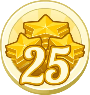 Gold Star Award25 Points PNG Image