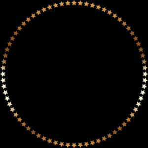 Gold Star Circle Frame PNG