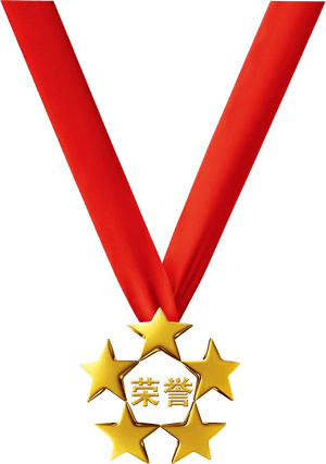 Gold Star Medalwith Red Ribbon PNG image with transparent background