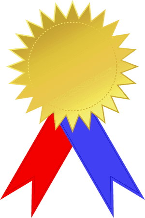 Gold Star Medalwith Ribbons PNG image with transparent background