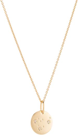 Gold Star Pendant Necklace PNG Image