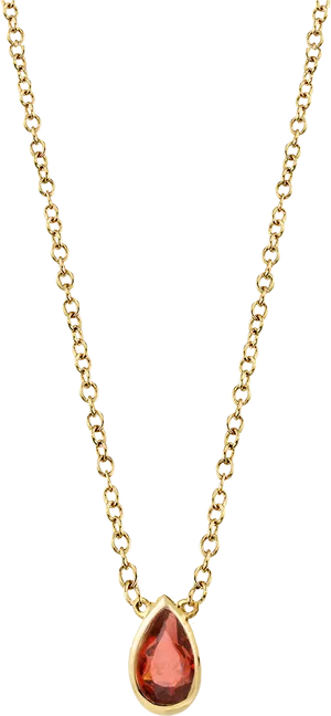 Gold Teardrop Pendant Necklace PNG Image