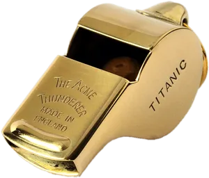 Gold Titanic Whistle Acme Thunderer PNG Image