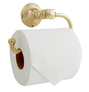 Gold Toilet Paper Holderwith Roll PNG image with transparent background