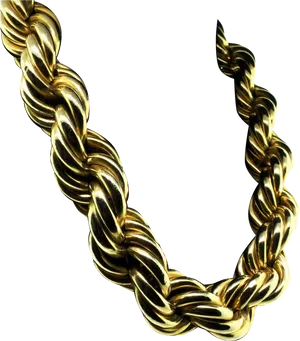 Gold Twist Chain Necklace PNG Image