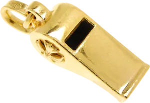 Gold Whistle Pendant PNG Image