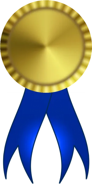 Goldand Blue Award Ribbon PNG Image