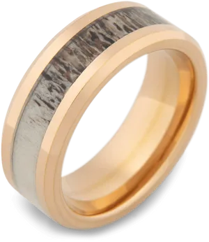 Goldand Silver Textured Band Ring PNG Image