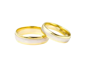 Goldand Silver Wedding Bandson Black PNG Image