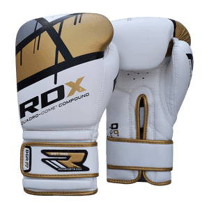 Goldand White Boxing Gloves R D X PNG image with transparent background