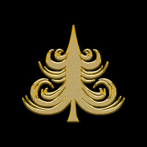 Golden Abstract Christmas Tree Design PNG image with transparent background