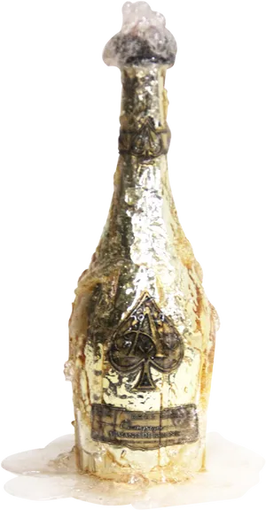 Golden Aceof Spades Champagne Bottle PNG Image