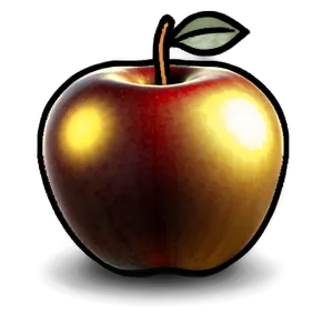 Golden Apple Icon Png Vlf58 PNG Image