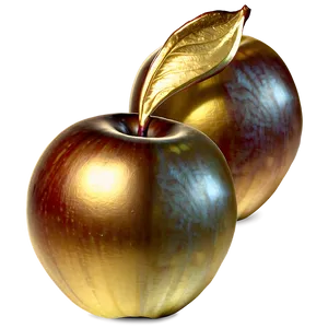 Golden Apple Illustration Png Pry PNG Image