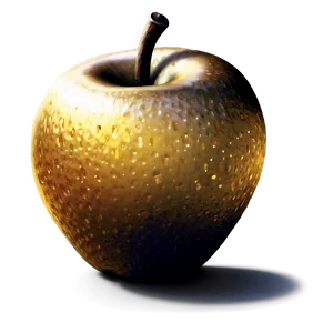 Golden Apple With Shadow Png Mky23 PNG Image