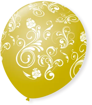 Golden Arabesque Balloon PNG Image