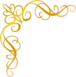 Golden Arabesque Corner Design PNG Image