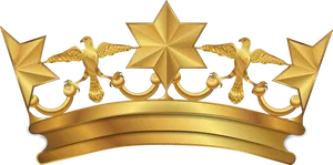 Golden Arabesque Crown Design PNG Image