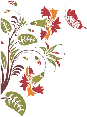 Golden Arabesque Floral Design PNG Image