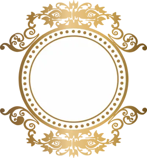 Golden Arabesque Frame Design PNG Image