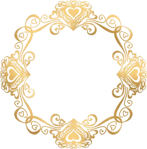 Golden Arabesque Frame Design PNG Image