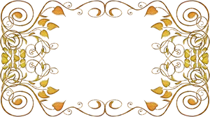 Golden Arabesque Frame Design PNG Image