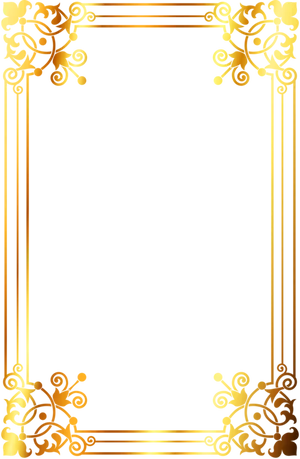 Golden Arabesque Frame PNG Image