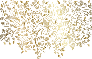 Golden Arabesque Pattern PNG Image