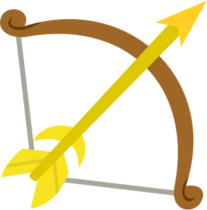 Golden Arrowand Bow Illustration PNG Image