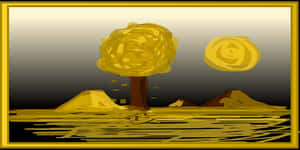 Golden_ Autumn_ Landscape_ Art PNG image with transparent background