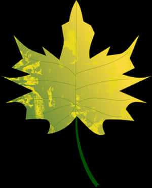 Golden Autumn Leaf Graphic PNG image with transparent background