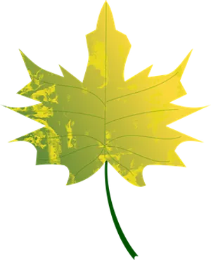 Golden Autumn Leaf Graphic PNG Image