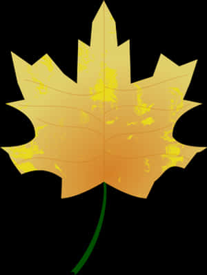 Golden Autumn Leaf Vector PNG image with transparent background