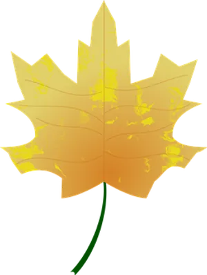 Golden Autumn Leaf Vector PNG Image