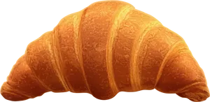 Golden Baked Croissant PNG Image