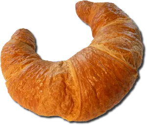 Golden Baked Croissant Isolated PNG Image