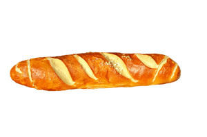Golden Baked Pretzel Baguette PNG with transparent background