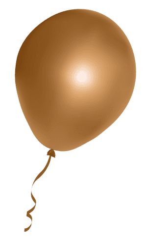 Golden Balloon Floating PNG image with transparent background