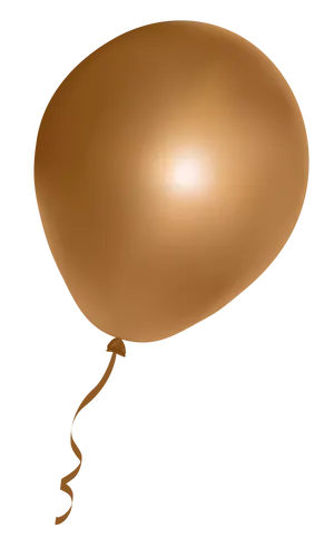 Golden Balloon Floating PNG Image